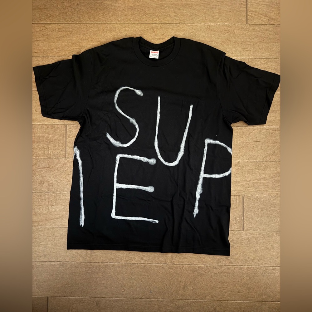 Supreme Black Cotton Tee Size Large